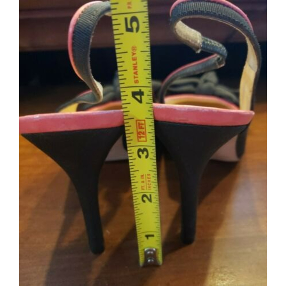 Kate Spade Pink Coral & Brown Bow Trim Leather Sling Back Heels Pumps Size 8 - Picture 11 of 11